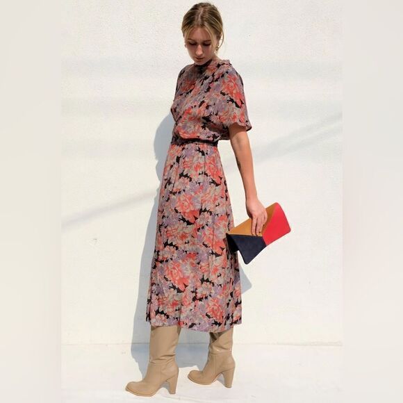 🎉 NWT No. 6 Willa Dress Flame Camellia - Picture 1 of 17